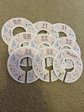 Pink Baby Closet Size Dividers - Set of Newborn to 3T